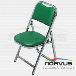 Silla infantil plegable acojinada en cromo vinil verde