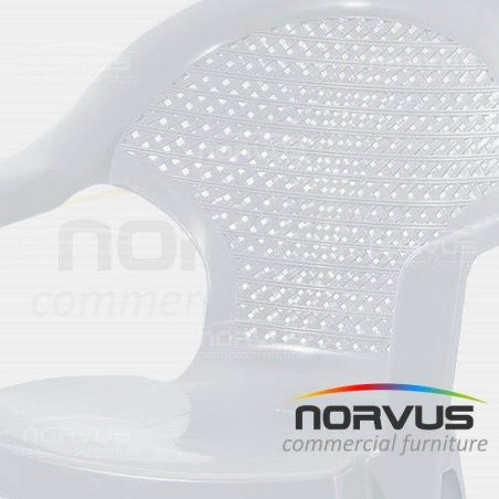  Silla de plastico con brazos Bolonia blanco