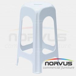 Banco alto de plastico Jumbo blanco