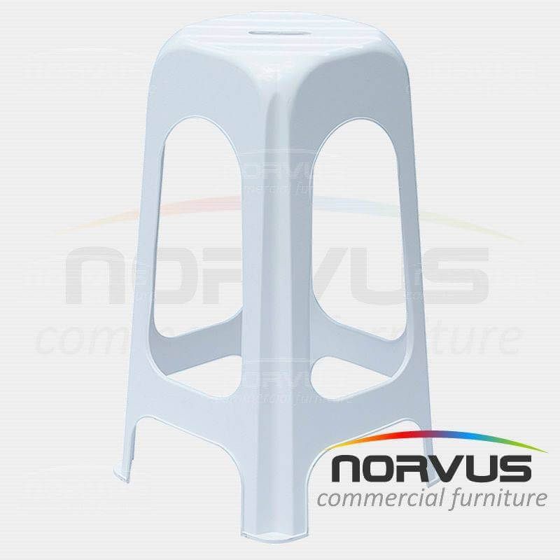 Banco alto de plastico Jumbo blanco