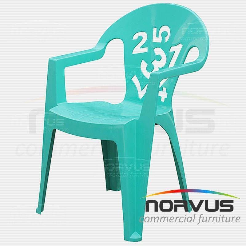Silla infantil de plastico Numeros verde agua