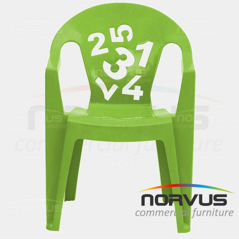 Silla infantil de plastico Numeros verde pistache