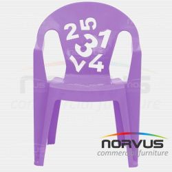 Silla infantil de plastico Numeros lila