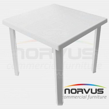 Mesa cuadrada de plastico blanca