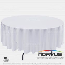 Mantel redondo corto 240cm tela Dublin blanco