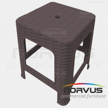 Banco de plastico Rattan chocolate