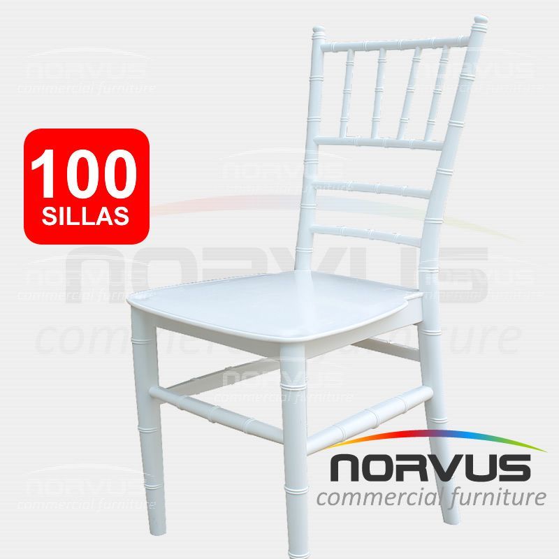 Pack - 100 x Silla Tifanny de plastico blanco