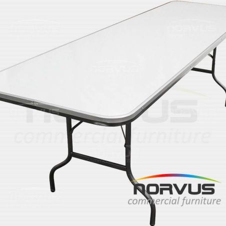  Pack - 5 tablones rectangular fibra de vidrio y 50 sillas plegables cromadas