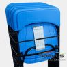 Silla plegable de plastico azul reforzada