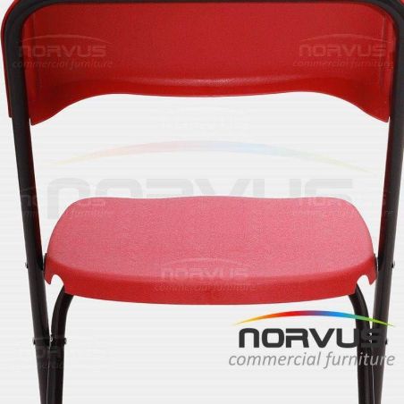  Silla plegable de plastico rojo reforzada
