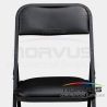  Silla plegable acojinada en esmalte vinil negro