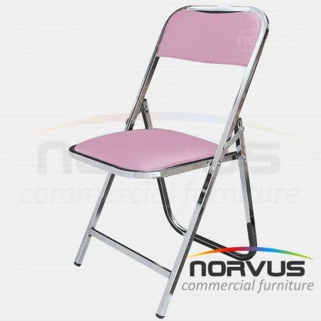  Silla plegable acojinada cromada vinil color