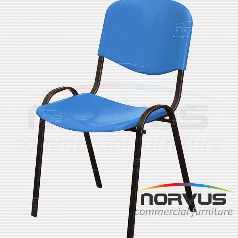 Silla de visita ISO de plastico azul