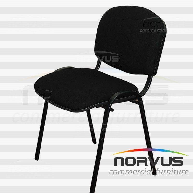 Silla de visita ISO acojinada tapiz tela negro