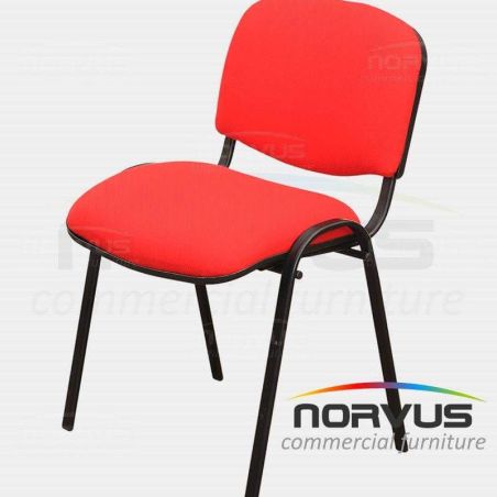 Silla de visita ISO acojinada tapiz tela rojo