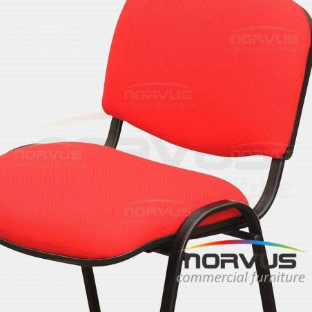  Silla de visita ISO acojinada tapiz tela rojo