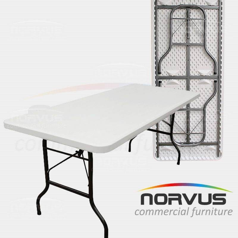 Mesa rectangular plegable 184x76 plastico inflado