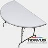 Mesa media luna plegable 150x75 fibra de vidrio