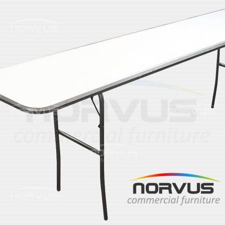 Mesa hotelera rectangular plegable 240x50 fibra de vidrio