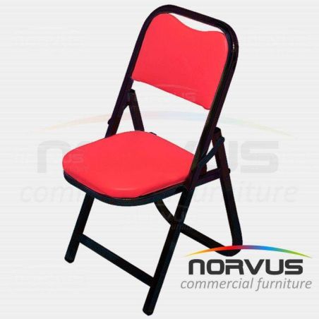 Silla infantil plegable acojinada en esmalte vinil rojo