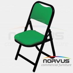 Silla infantil plegable acojinada en esmalte vinil verde