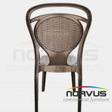  Silla de plastico Pisa sin brazos chocolate