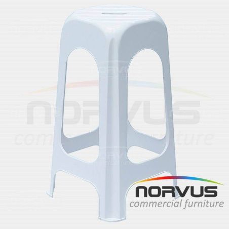 Banco alto de plastico Jumbo blanco