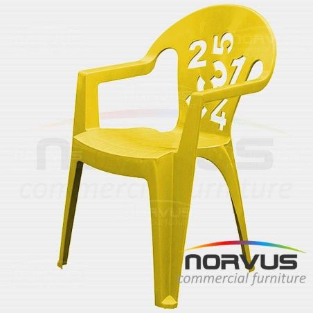 Silla infantil de plastico Numeros amarillo
