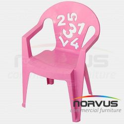 Silla infantil de plastico Numeros rosa claro