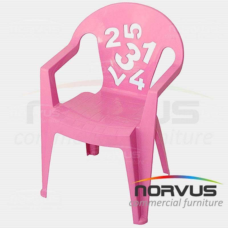 Silla infantil de plastico Numeros rosa claro