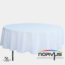 Mantel redondo corto 240cm economico tela Tafetan blanco