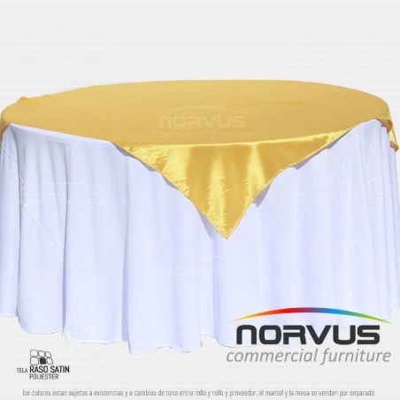 Cubremantel 150x150cm tela Satin color dorado