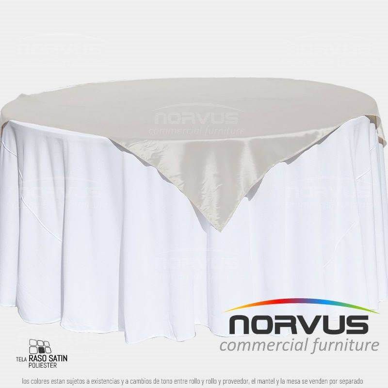 Cubremantel 150x150cm tela Satin color plata