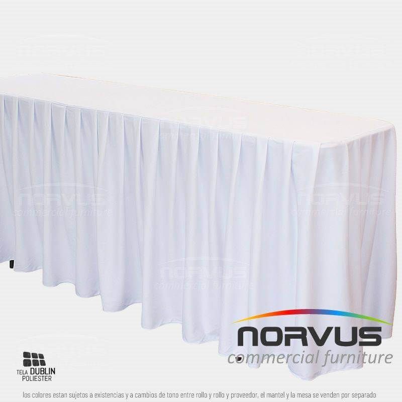 Bambalina hotelera rectangular Completa 180x50cm tela Dublin blanco