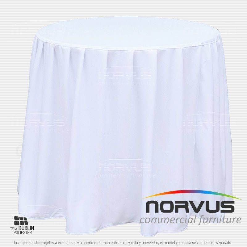 Bambalina pastelera redonda 75cm tela Dublin blanco