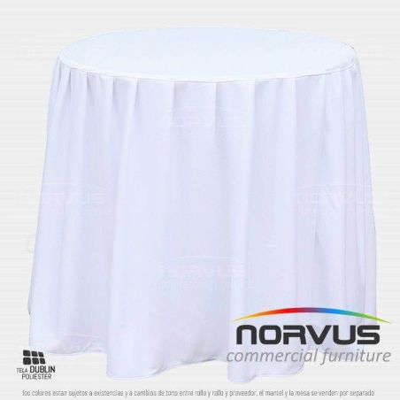 Bambalina pastelera redonda 75cm tela Dublin blanco