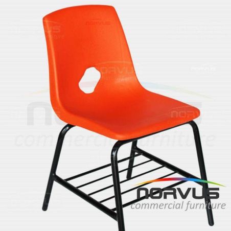 Butaca escolar adulto de concha de plastico con parrilla