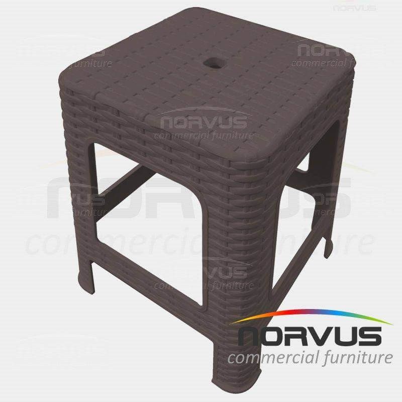 Banco de plastico Rattan chocolate