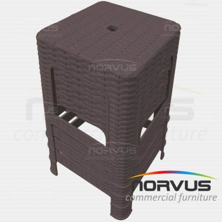  Banco de plastico Rattan chocolate