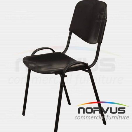  Pack - 10 x Silla de visita ISO de plastico negro