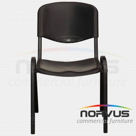  Pack - 10 x Silla de visita ISO de plastico negro