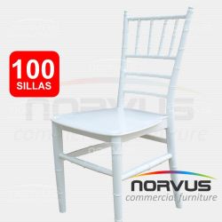 Pack - 100 x Silla Tifanny de plastico blanco