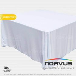 Pack - 10 x Mantel cuadrado 290x290cm tela Dublin blanco