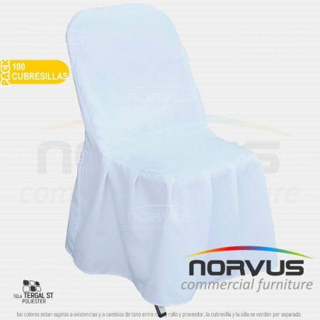 Pack - 100 x Funda para silla tela Tafetan blanco