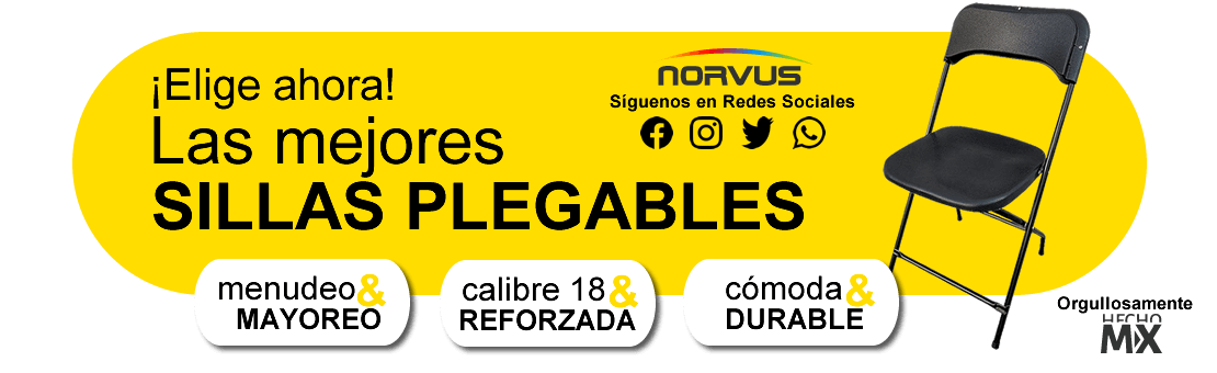 Silla plegable reforzada de plástico negra calibre 18 para eventos y uso rudo